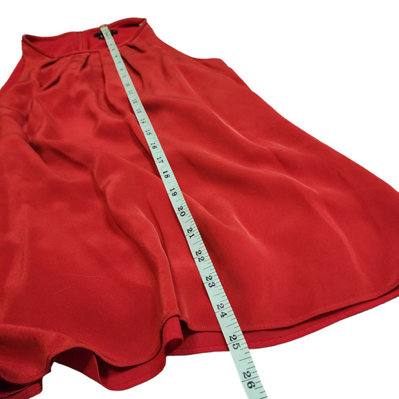 Theory red silk racer back flowy tank size medium - Picture 5 of 7